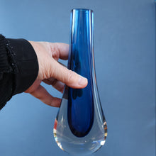 Load image into Gallery viewer, 1960s Minimalistic GEOFFREY BAXTER Whitefriars Kingfisher Glass Blue Vases
