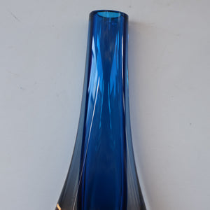 1960s Minimalistic GEOFFREY BAXTER Whitefriars Kingfisher Glass Blue Vases