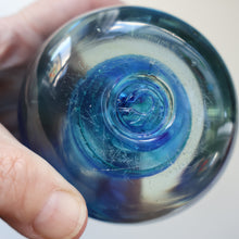 Load image into Gallery viewer, BRITISH ART GLASS. Vintage 1970s Isle of Wight Paperweight. Flame Mark Pontil
