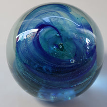 Load image into Gallery viewer, BRITISH ART GLASS. Vintage 1970s Isle of Wight Paperweight. Flame Mark Pontil
