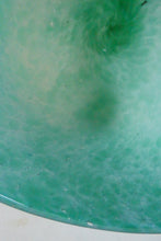 Load image into Gallery viewer, SCOTTISH GLASS. MONART Scottish Art Glass Vase. QC Shape. Mottled Aqua Green Changing to Blue at the Rim. 9 3/4 inches high
