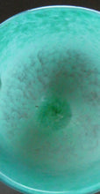Load image into Gallery viewer, SCOTTISH GLASS. MONART Scottish Art Glass Vase. QC Shape. Mottled Aqua Green Changing to Blue at the Rim. 9 3/4 inches high

