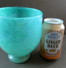 Load image into Gallery viewer, SCOTTISH GLASS. MONART Scottish Art Glass Vase. QC Shape. Mottled Aqua Green Changing to Blue at the Rim. 9 3/4 inches high
