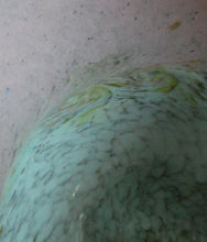 Load image into Gallery viewer, SCOTTISH GLASS. Large MONART Scottish Art Glass Vase. SA Shape. Mottled Pale Blue, Pink with Swirls &amp; Lots of Gold Aventurine Flakes. 7 3/4 inches high
