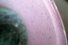 Load image into Gallery viewer, SCOTTISH GLASS. Large MONART Scottish Art Glass Vase. SA Shape. Mottled Pale Blue, Pink with Swirls &amp; Lots of Gold Aventurine Flakes. 7 3/4 inches high
