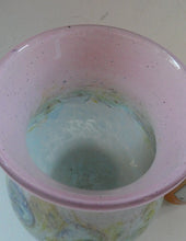 Load image into Gallery viewer, SCOTTISH GLASS. Large MONART Scottish Art Glass Vase. SA Shape. Mottled Pale Blue, Pink with Swirls &amp; Lots of Gold Aventurine Flakes. 7 3/4 inches high
