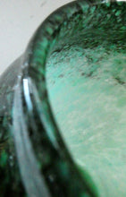 Load image into Gallery viewer, Large Green Monart Glass Vase with Black Flecks and Gold Aventurine. 9 3/4 inches

