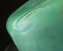 Load image into Gallery viewer, Large Green Monart Glass Vase with Black Flecks and Gold Aventurine. 9 3/4 inches
