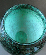 Load image into Gallery viewer, Large Green Monart Glass Vase with Black Flecks and Gold Aventurine. 9 3/4 inches
