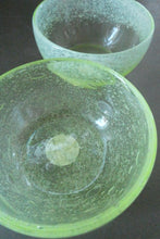 Load image into Gallery viewer, SCOTTISH GLASS. Rare Pair of Simple Small MONART URANIUM Bowls. Each with Monart Labels
