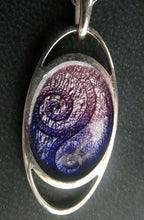 Load image into Gallery viewer, SCOTTISH SILVER. Pre-Loved Silver and Purple Enamel ORTAK ELEMENTS Pendant. BOXED
