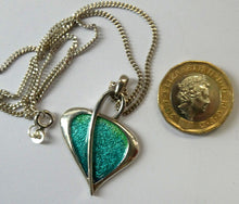 Load image into Gallery viewer, SCOTTISH SILVER. Pre-Loved Silver and Purple Enamel ORTAK LEAH Pendant. BOXED
