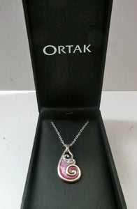 SCOTTISH SILVER. Pre-Loved Silver and Enamel Tranquility ORTAK Pendant. BOXED