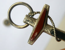 Load image into Gallery viewer, 1880s SCOTTISH SILVER: Victorian ANCHOR BROOCH with Inset Specimen Agates
