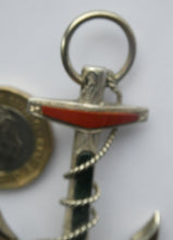 Load image into Gallery viewer, 1880s SCOTTISH SILVER: Victorian ANCHOR BROOCH with Inset Specimen Agates
