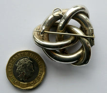 Load image into Gallery viewer, 1880s SCOTTISH SILVER: Victorian Lover&#39;s Knot Brooch with Inset Specimen Agates
