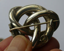 Load image into Gallery viewer, 1880s SCOTTISH SILVER: Victorian Lover&#39;s Knot Brooch with Inset Specimen Agates
