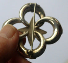 Load image into Gallery viewer, 1880s SCOTTISH SILVER: Victorian Quatrefoil Shape and Raised Star Brooch with Inset Specimen Agates
