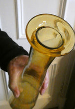 Load image into Gallery viewer, VERY TALL Golden Amber Glass GENIE Vase with Original Hollow Hand Blown Stopper. 27 inches
