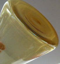 Load image into Gallery viewer, VERY TALL Golden Amber Glass GENIE Vase with Original Hollow Hand Blown Stopper. 27 inches
