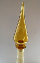 Load image into Gallery viewer, VERY TALL Golden Amber Glass GENIE Vase with Original Hollow Hand Blown Stopper. 27 inches
