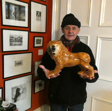 Load image into Gallery viewer, SiNGLE ANTIQUE Victorian Standing Staffordshire Style Bo&#39;ness Lion. Large in Excellent Condition
