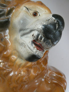 SiNGLE ANTIQUE Victorian Standing Staffordshire Style Bo'ness Lion. Large in Excellent Condition 