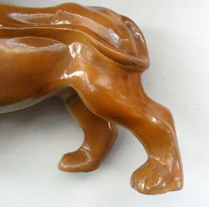 SiNGLE ANTIQUE Victorian Standing Staffordshire Style Bo'ness Lion. Large in Excellent Condition