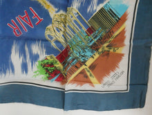 Load image into Gallery viewer, Very Rare 1962 World&#39;s Fair SEATTLE WASHINGTON Square Silk Scarf. Good Condition
