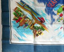 Load image into Gallery viewer, Very Rare 1962 World&#39;s Fair SEATTLE WASHINGTON Square Silk Scarf. Good Condition
