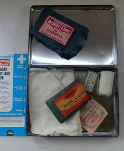 Vintage 1960s SCOTTISH First Aid Kit in a Tin (with some vintage contents). Wallace, Cameron & Co Ltd (Glasgow)