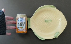 SIX 1930s Yellow Shorter & Sons Fish Plates (9 1/2 inches) and Massive Serving Platter 14 1/2 inches