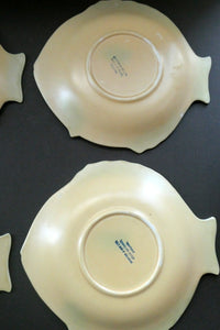 SIX 1930s Yellow Shorter & Sons Fish Plates (9 1/2 inches) and Massive Serving Platter 14 1/2 inches