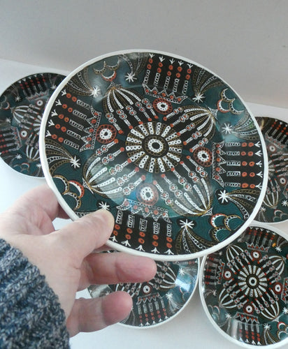 1960s SET OF SIX Portmeirion Side Plates. MAGIC CITY Design. 7 1/4 inches