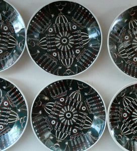 1960s SET OF SIX Portmeirion Side Plates. MAGIC CITY Design. 7 1/4 inches
