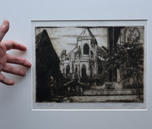 SCOTTISH ART. James McIntosh Patrick (1907 - 1998)  Notre Dames, Bruges. Very Rare Early 1920s Etching