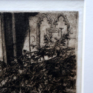SCOTTISH ART. James McIntosh Patrick (1907 - 1998)  Notre Dames, Bruges. Very Rare Early 1920s Etching