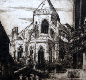 SCOTTISH ART. James McIntosh Patrick (1907 - 1998)  Notre Dames, Bruges. Very Rare Early 1920s Etching