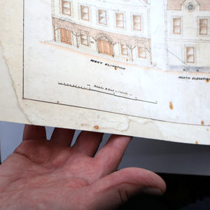 Interesting Sheet of Pen & Ink Architectural Studies for Colonial Houses at the Island of Grand Turk. Dated 1902