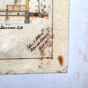 Interesting Sheet of Pen & Ink Architectural Studies for Colonial Houses at the Island of Grand Turk. Dated 1902