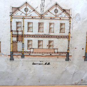 Interesting Sheet of Pen & Ink Architectural Studies for Colonial Houses at the Island of Grand Turk. Dated 1902