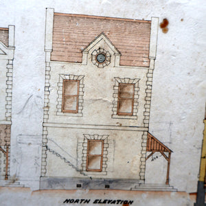 Interesting Sheet of Pen & Ink Architectural Studies for Colonial Houses at the Island of Grand Turk. Dated 1902