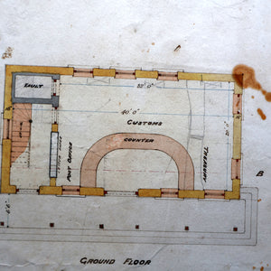 Interesting Sheet of Pen & Ink Architectural Studies for Colonial Houses at the Island of Grand Turk. Dated 1902