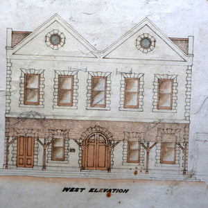 Interesting Sheet of Pen & Ink Architectural Studies for Colonial Houses at the Island of Grand Turk. Dated 1902
