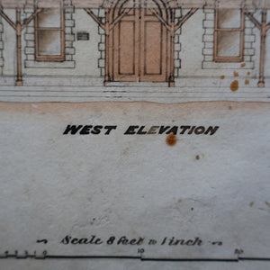 Interesting Sheet of Pen & Ink Architectural Studies for Colonial Houses at the Island of Grand Turk. Dated 1902