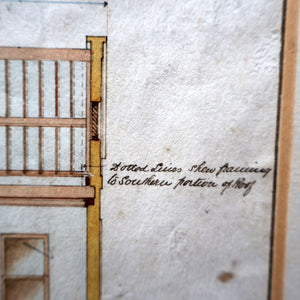 Interesting Sheet of Pen & Ink Architectural Studies for Colonial Houses at the Island of Grand Turk. Dated 1902