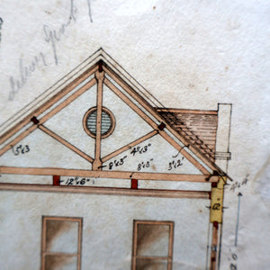 Interesting Sheet of Pen & Ink Architectural Studies for Colonial Houses at the Island of Grand Turk. Dated 1902