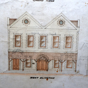 Interesting Sheet of Pen & Ink Architectural Studies for Colonial Houses at the Island of Grand Turk. Dated 1902