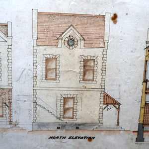 Interesting Sheet of Pen & Ink Architectural Studies for Colonial Houses at the Island of Grand Turk. Dated 1902