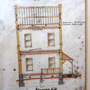 Interesting Sheet of Pen & Ink Architectural Studies for Colonial Houses at the Island of Grand Turk. Dated 1902